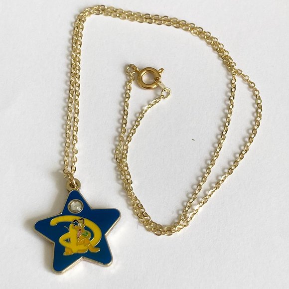 Vintage Disney Pluto Necklace 18" Fab 5 Dog Disneyana Signed Charm Gold Plated - Picture 6 of 11